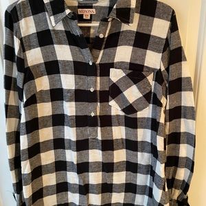 Buffalo plaid flannel tunic